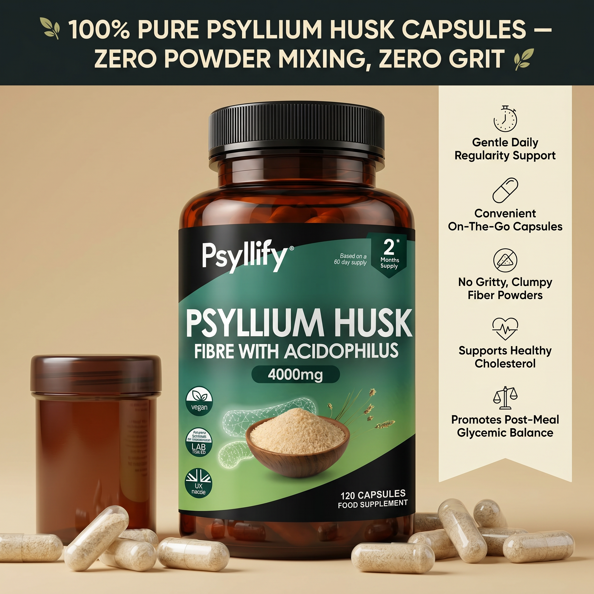 Psyllify™ Psyllium Husk Capsules